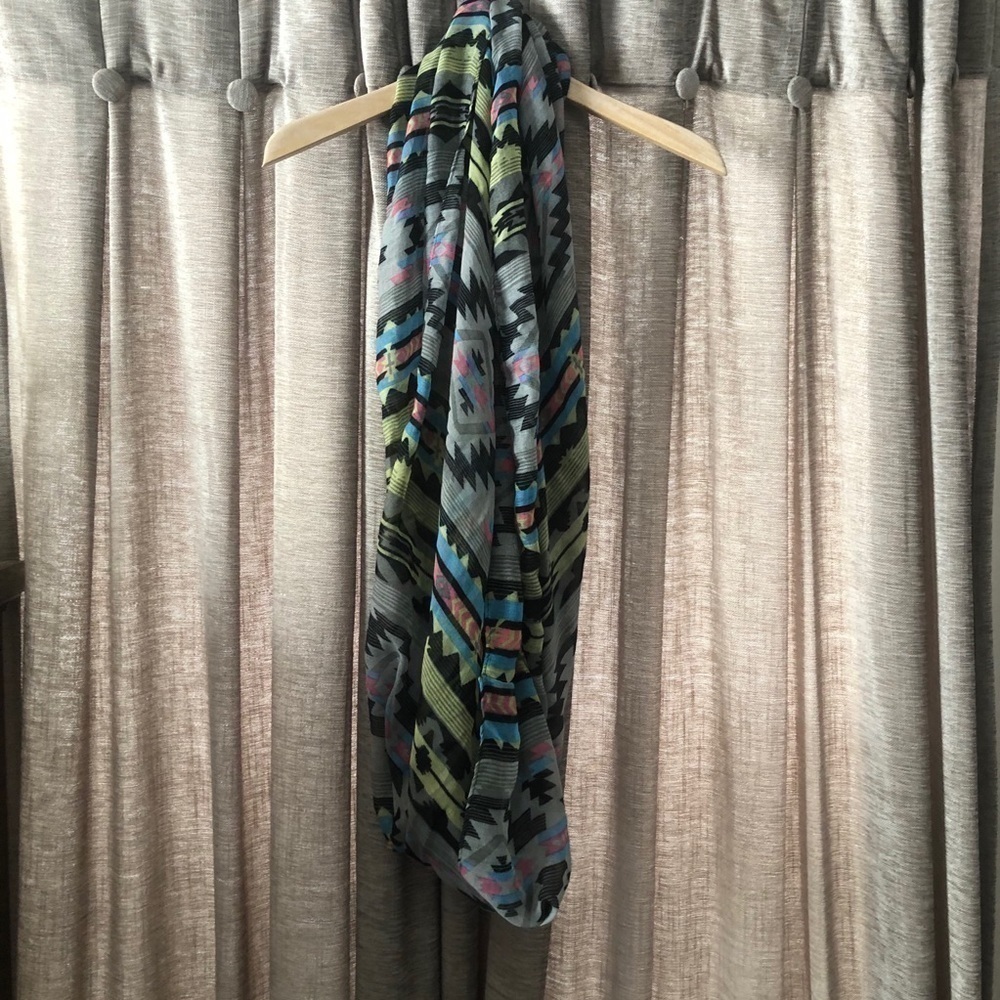 Colorful Aztec Print Infinity Scarf - Picture 2 of 4